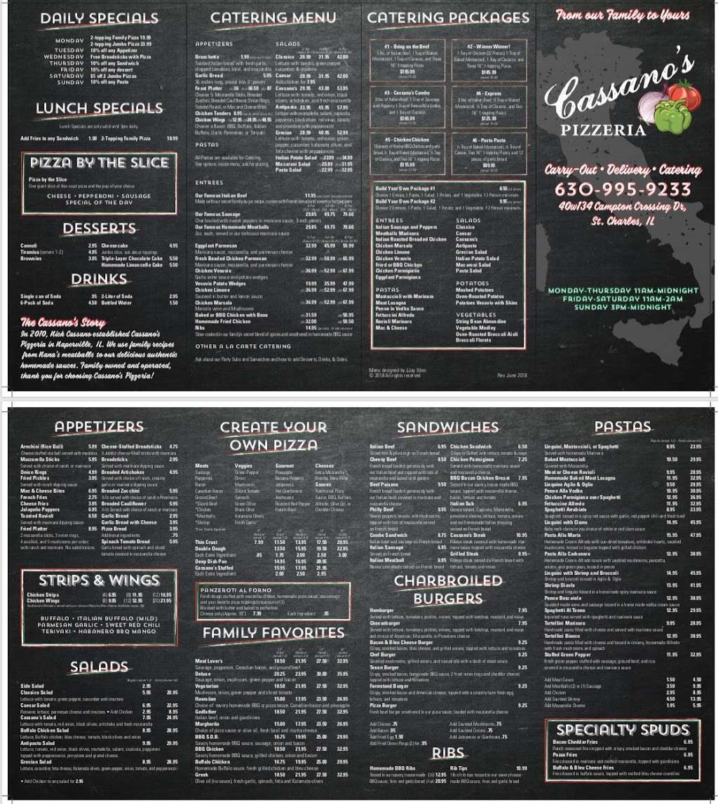 Cassano’s Pizzeria | 40W134 Campton Crossings Dr, St. Charles, IL 60175 | Phone: (630) 995-9233