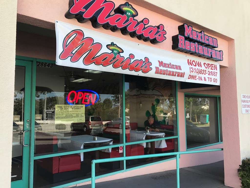 Marias Mexican Restaurant | 28643 S Western Ave, Rancho Palos Verdes, CA 90275, USA | Phone: (310) 833-2687