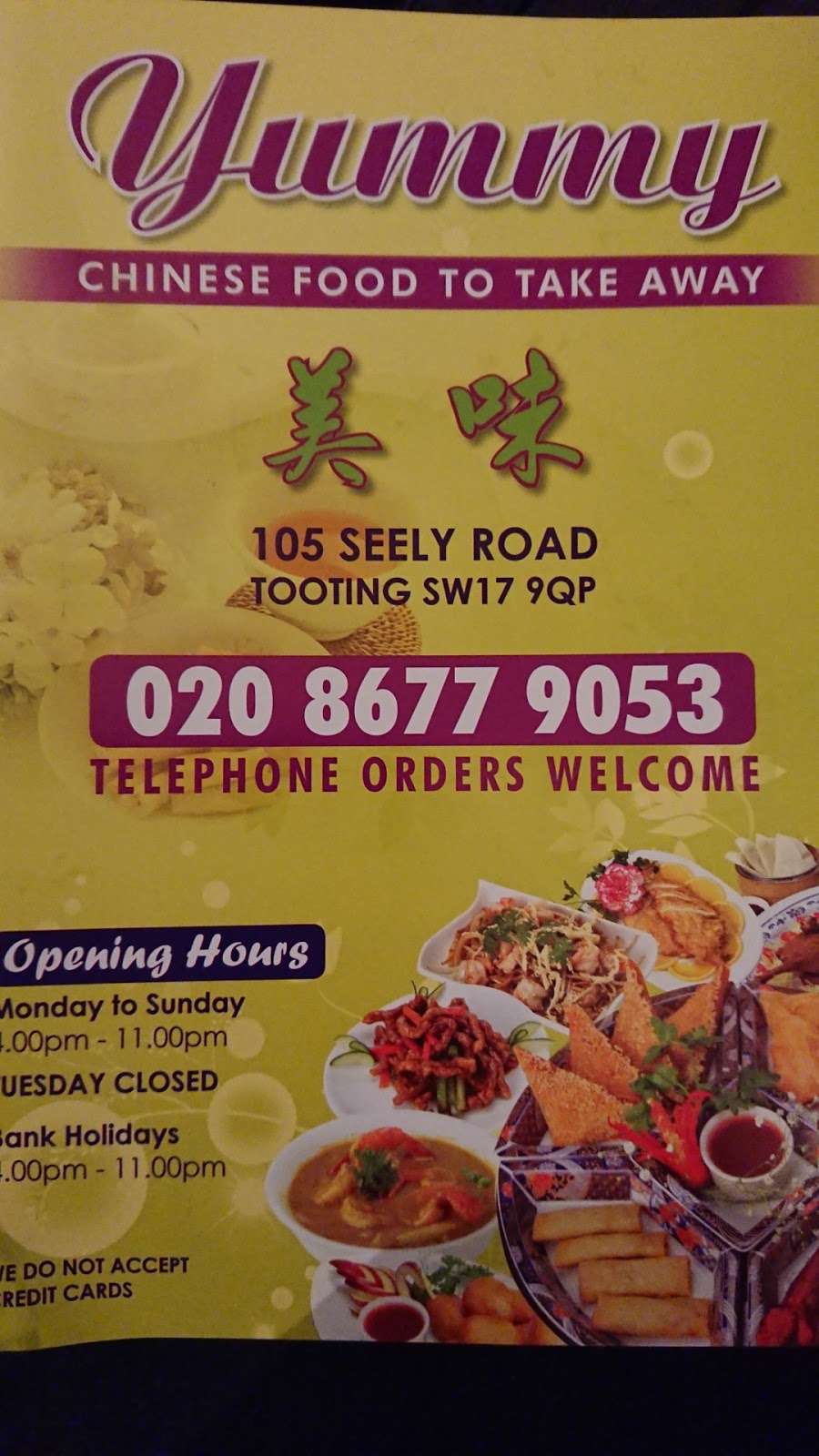 Yummy Take-Away | 105 Seely Rd, London SW17 9QP, UK | Phone: 020 8677 9053