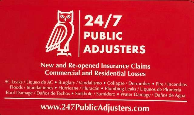 247 PUBLIC ADJUSTERS, LLC. | 2157 NW 23rd Ave, Miami, FL 33142 | Phone: (833) 247-6327