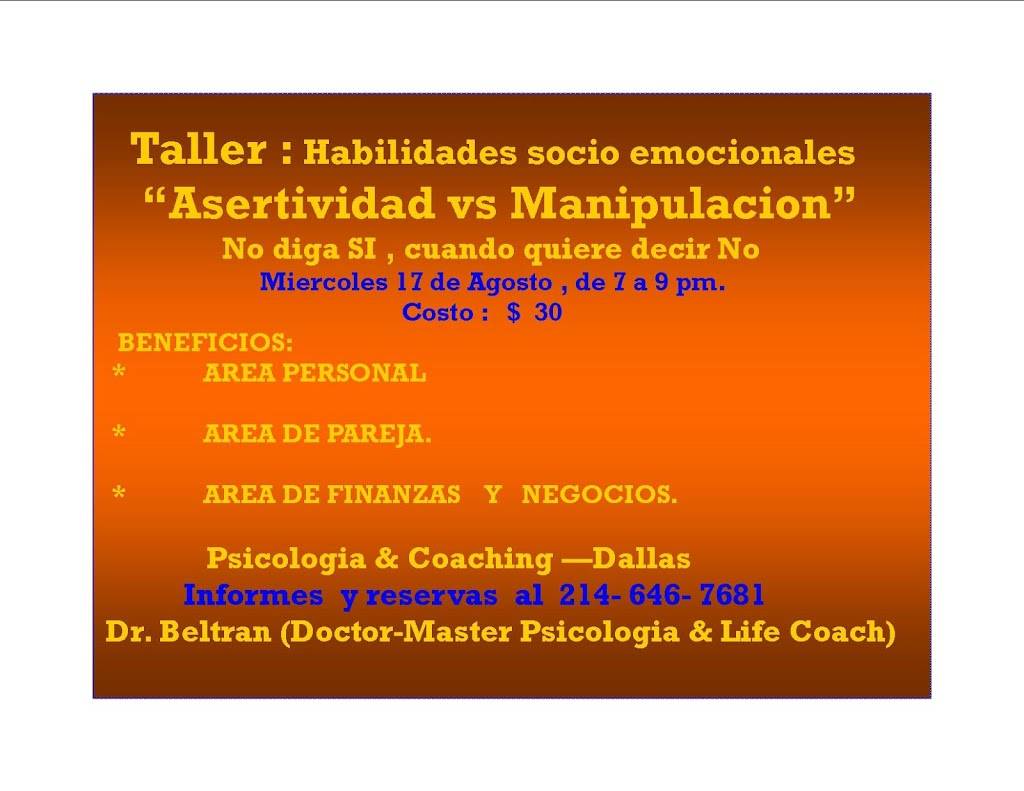 Dr.Psicologia y Coaching de Vida Dallas | 3198 Royal Ln, Dallas, TX 75229, USA | Phone: (214) 646-7681