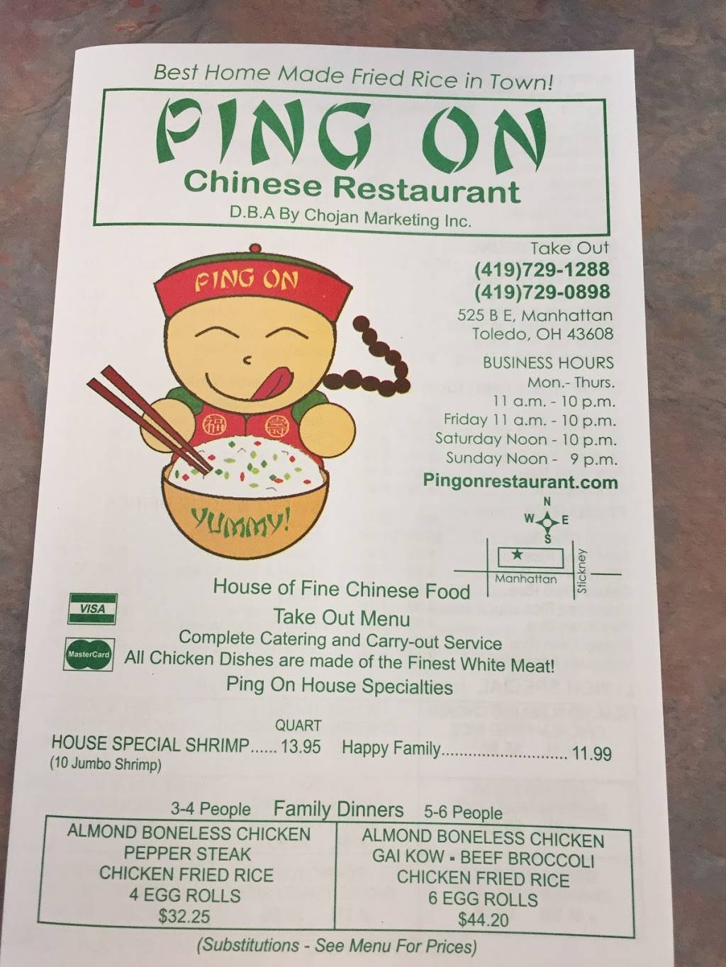 Ping On Restaurant | 525 E Manhattan Blvd, Toledo, OH 43608, USA | Phone: (419) 729-1288