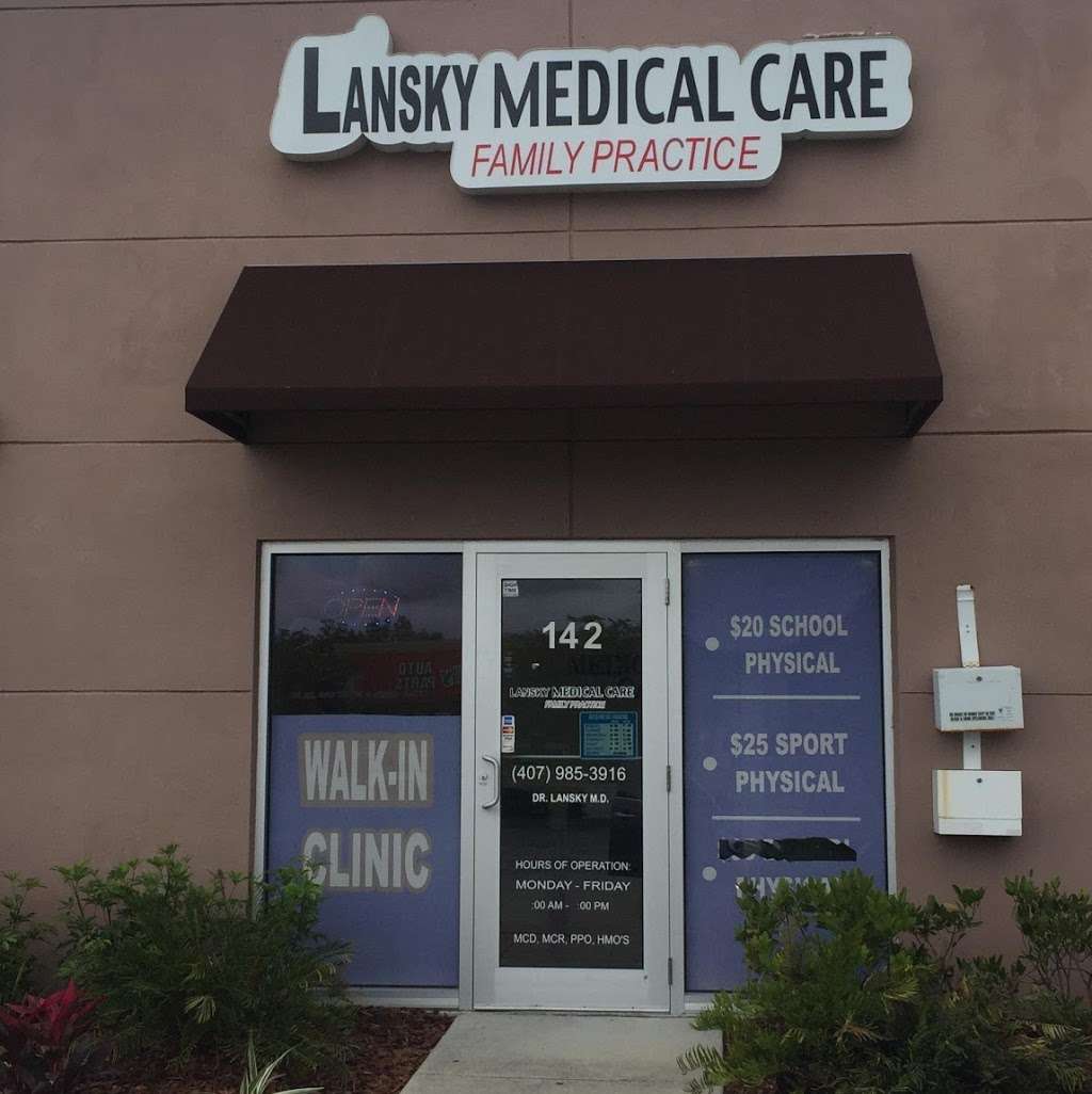 Lansky Medical | 3900 S Goldenrod Rd suite 142, Orlando, FL 32822, USA | Phone: (407) 985-3936