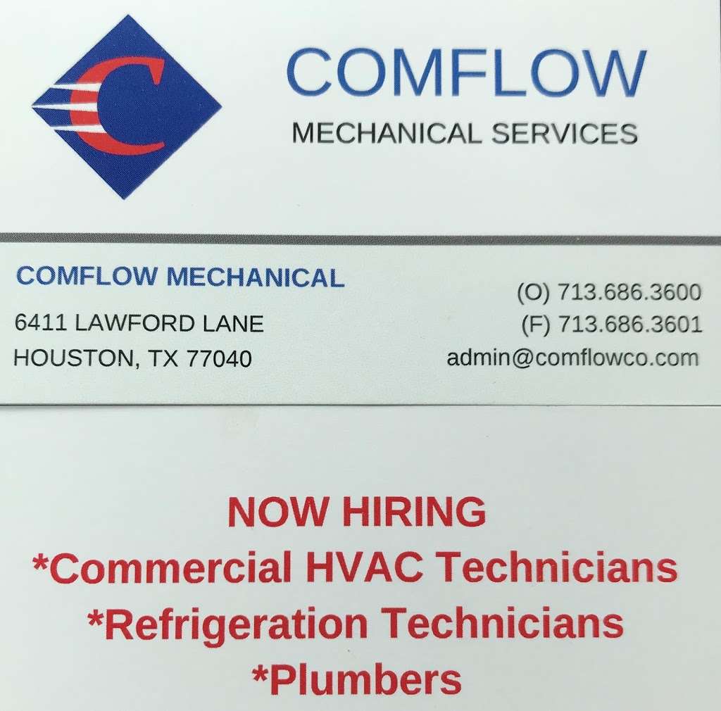 Comflow Mechanical Services | 6411 Lawford Ln, Houston, TX 77040, USA | Phone: (713) 686-3600