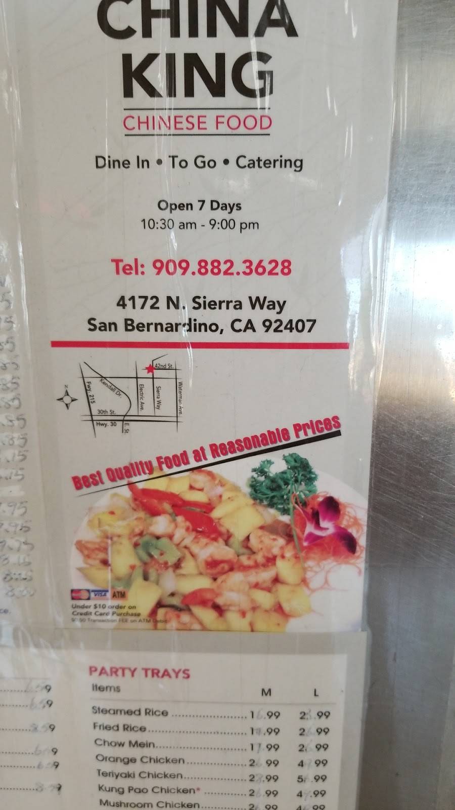 China King | 4172 N Sierra Way, San Bernardino, CA 92407, USA | Phone: (909) 882-3628