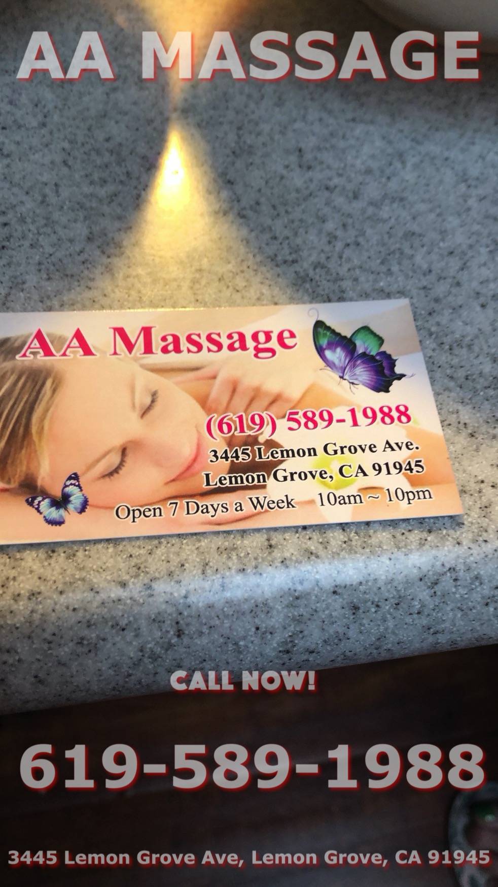AA Massage | 3445 Lemon Grove Ave, Lemon Grove, CA 91945, USA | Phone: (619) 589-1988