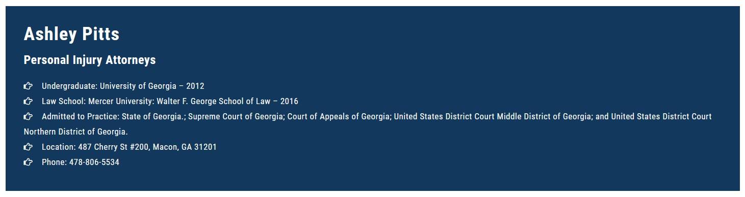 Ashley Pitts | 487 Cherry St Suite 200, Macon, GA 31201, United States | Phone: (478) 806-5534