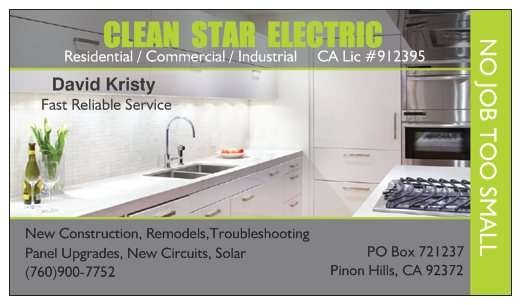 Clean Star Electric | 978 Locust Rd, Pinon Hills, CA 92372, USA | Phone: (760) 900-7752