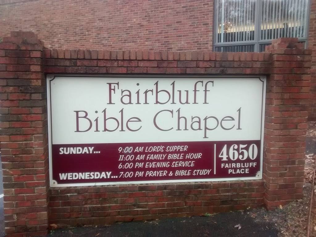 Fairbluff Bible Chapel | 4650 Fairbluff Pl, Charlotte, NC 28209, USA | Phone: (704) 525-3186