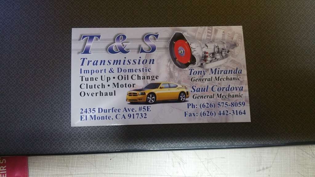 T S Transmission Repair | 2435 Durfee Ave #5e, El Monte, CA 91732, USA | Phone: (626) 575-8059
