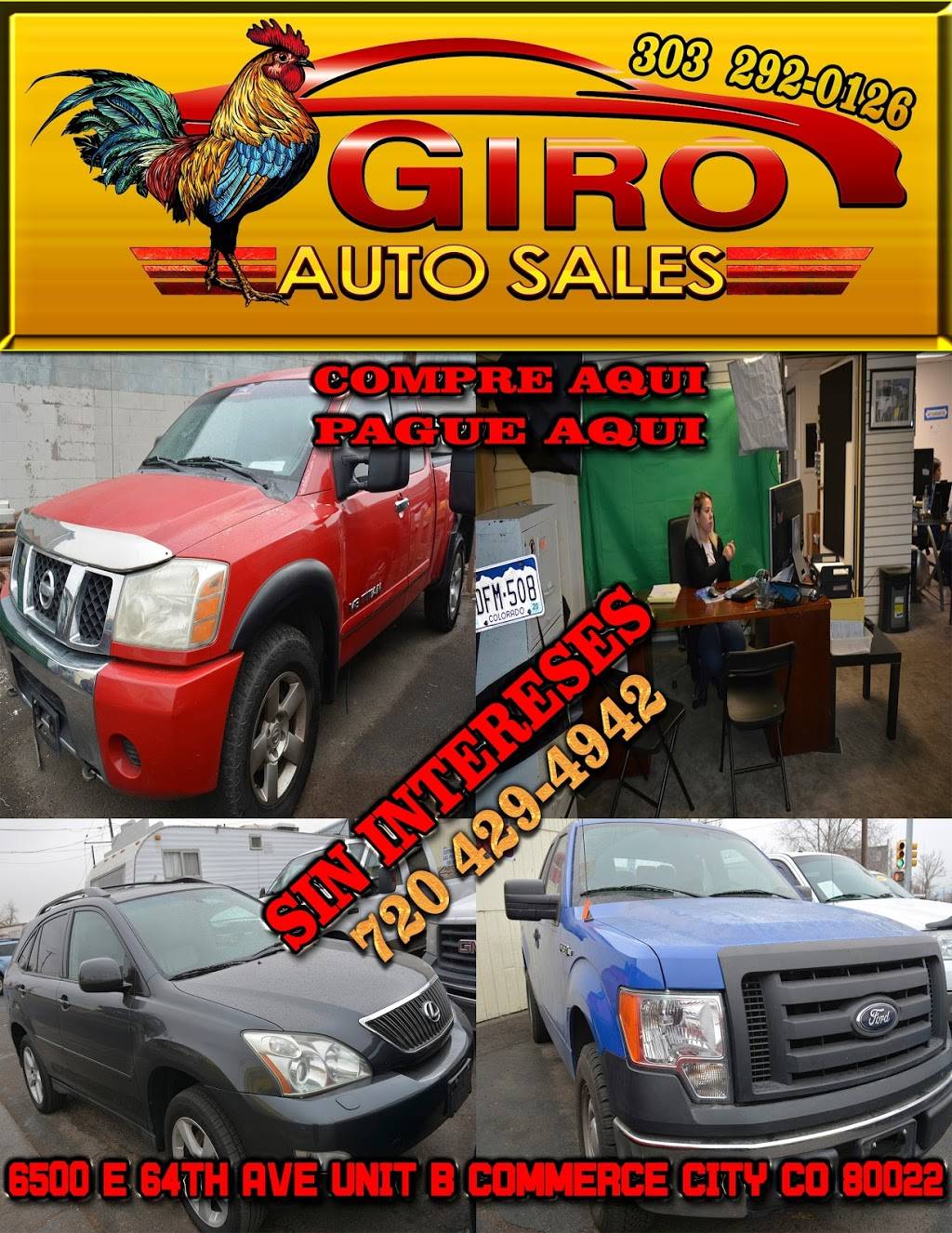 Auto Sales Giro | 6500 E 64th Ave Unit B, Commerce City, CO 80022, USA | Phone: (303) 292-0126