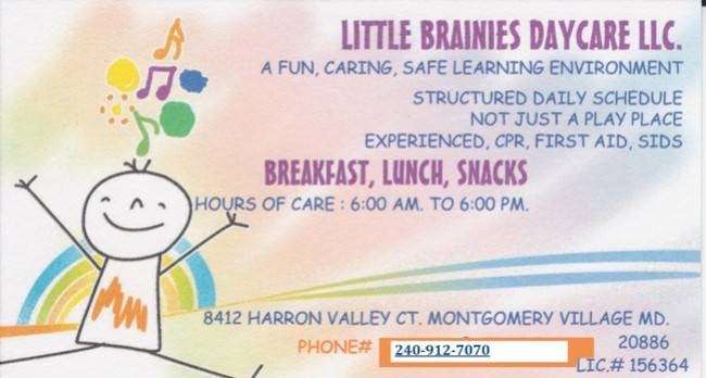 Little Brainies Daycare LLC | 8412 Harron Valley Ct, Montgomery Village, MD 20886 | Phone: (240) 912-7070
