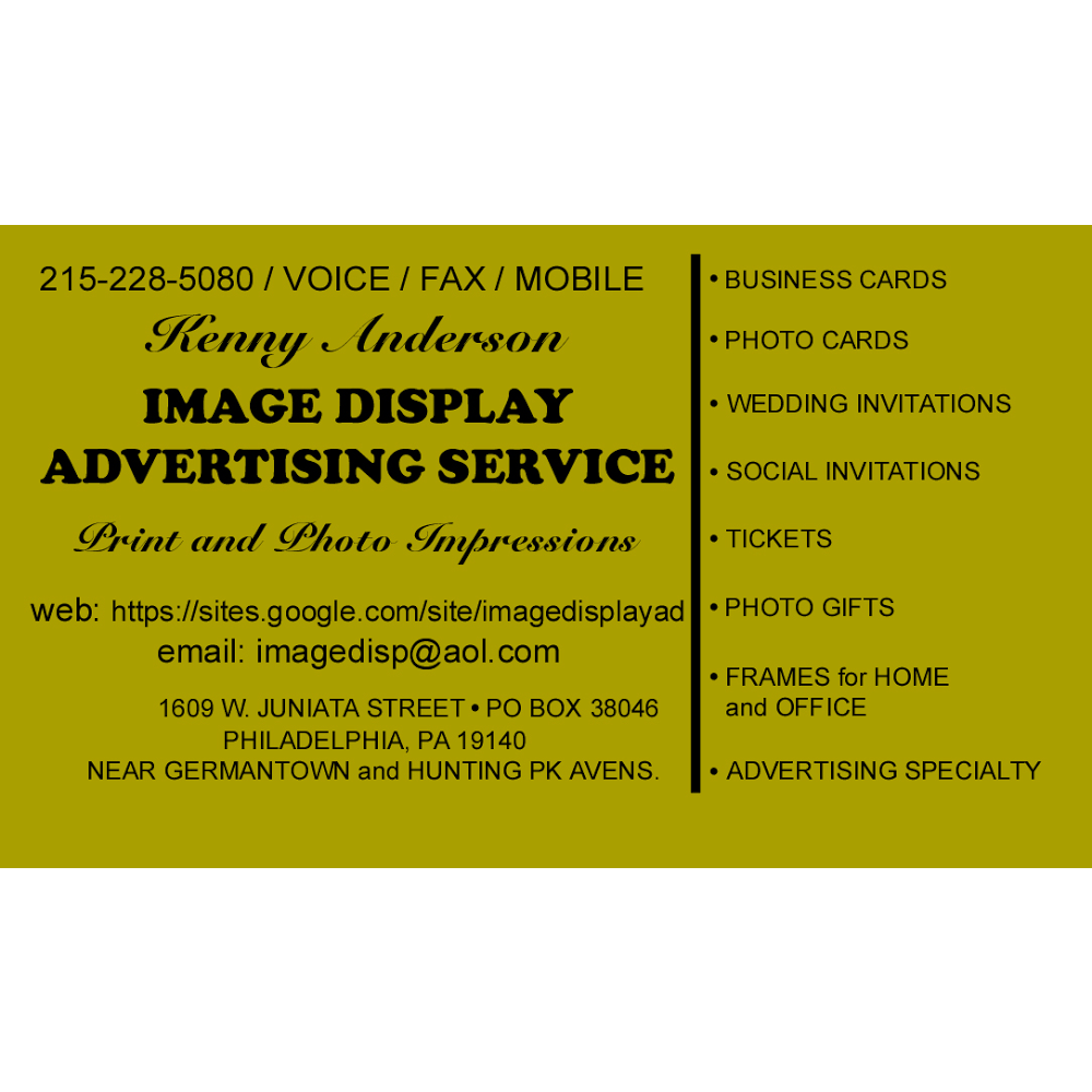 Image Display Advertising Services | 1609 W Juniata St, Philadelphia, PA 19140, USA | Phone: (215) 228-5080
