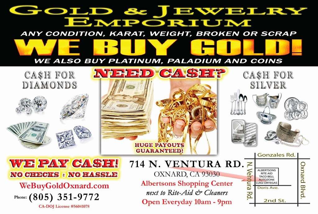 Gold & Jewelry Emporium | 714 N Ventura Rd, Oxnard, CA 93030, USA | Phone: (805) 351-9772