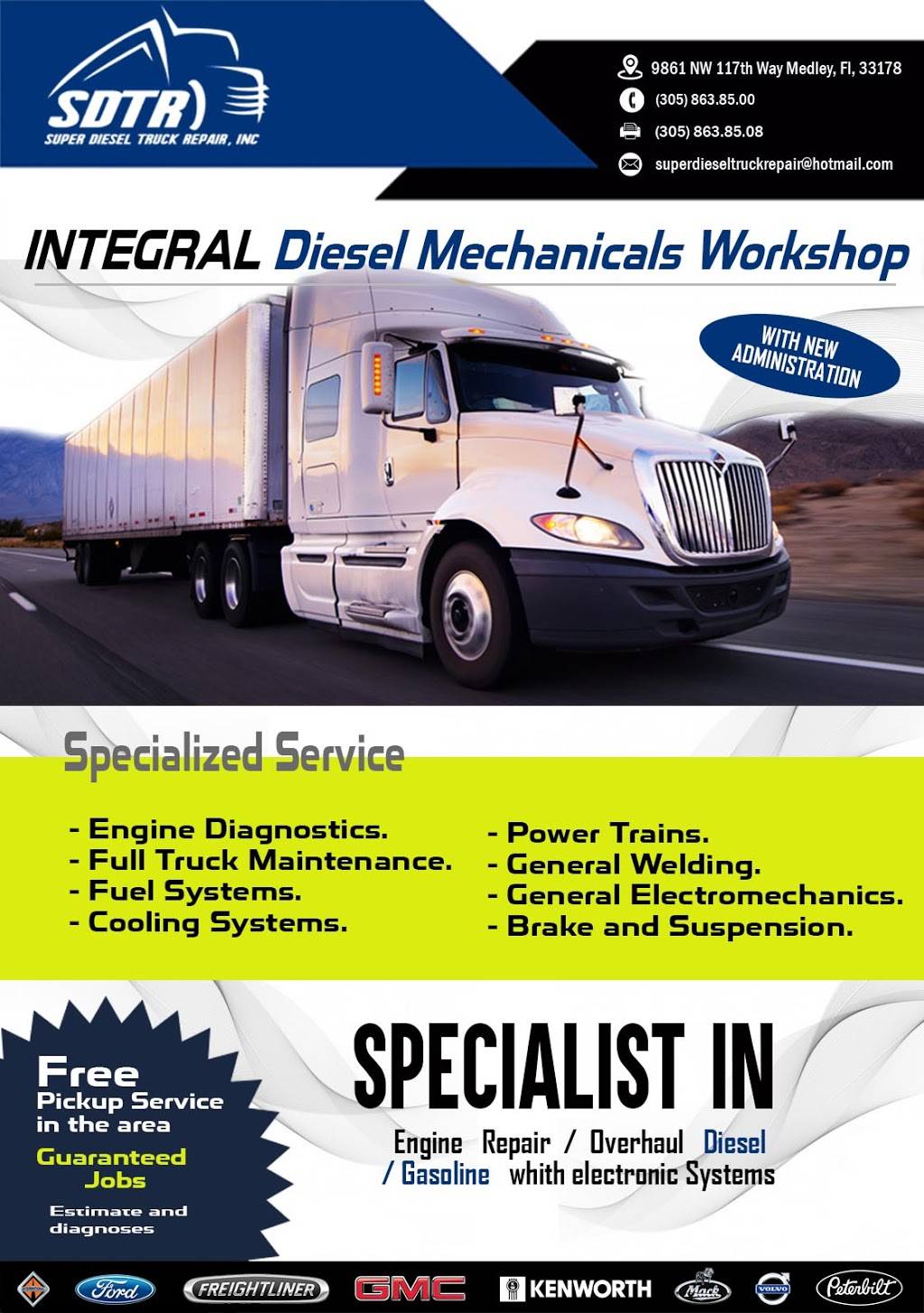 Super Diesel Truck Repair | 9861 NW 117th Way, Medley, FL 33178, USA | Phone: (305) 863-8500