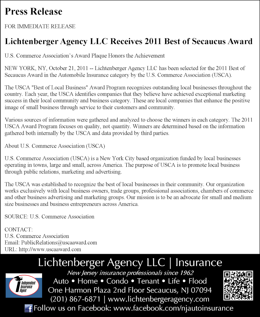 Lichtenberger Agency LLC | Second Floor, One Harmon Plaza, Secaucus, NJ 07094, USA | Phone: (201) 867-6871