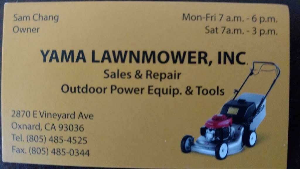 Yama Lawnmower, Inc | 2870 E Vineyard Ave, Oxnard, CA 93036, USA | Phone: (805) 485-4525