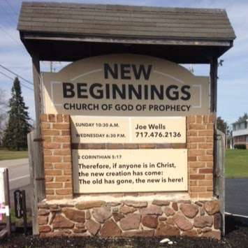 New Beginnings Church of God of Prophecy | 2181 Baltimore Pike, East Berlin, PA 17316, USA | Phone: (717) 476-2136