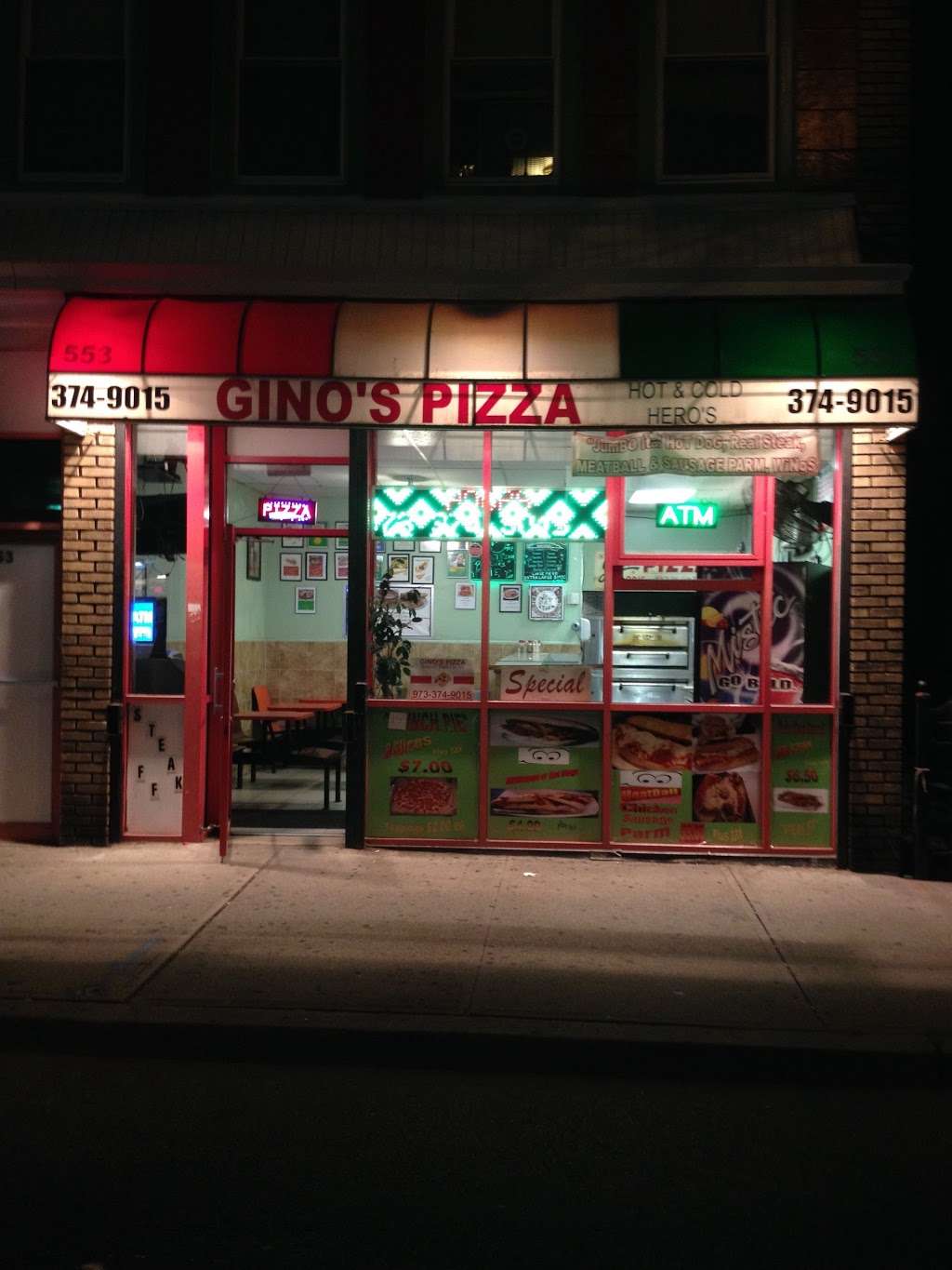 Ginos Pizza | 553 Grove St, Irvington, NJ 07111 | Phone: (973) 374-9015