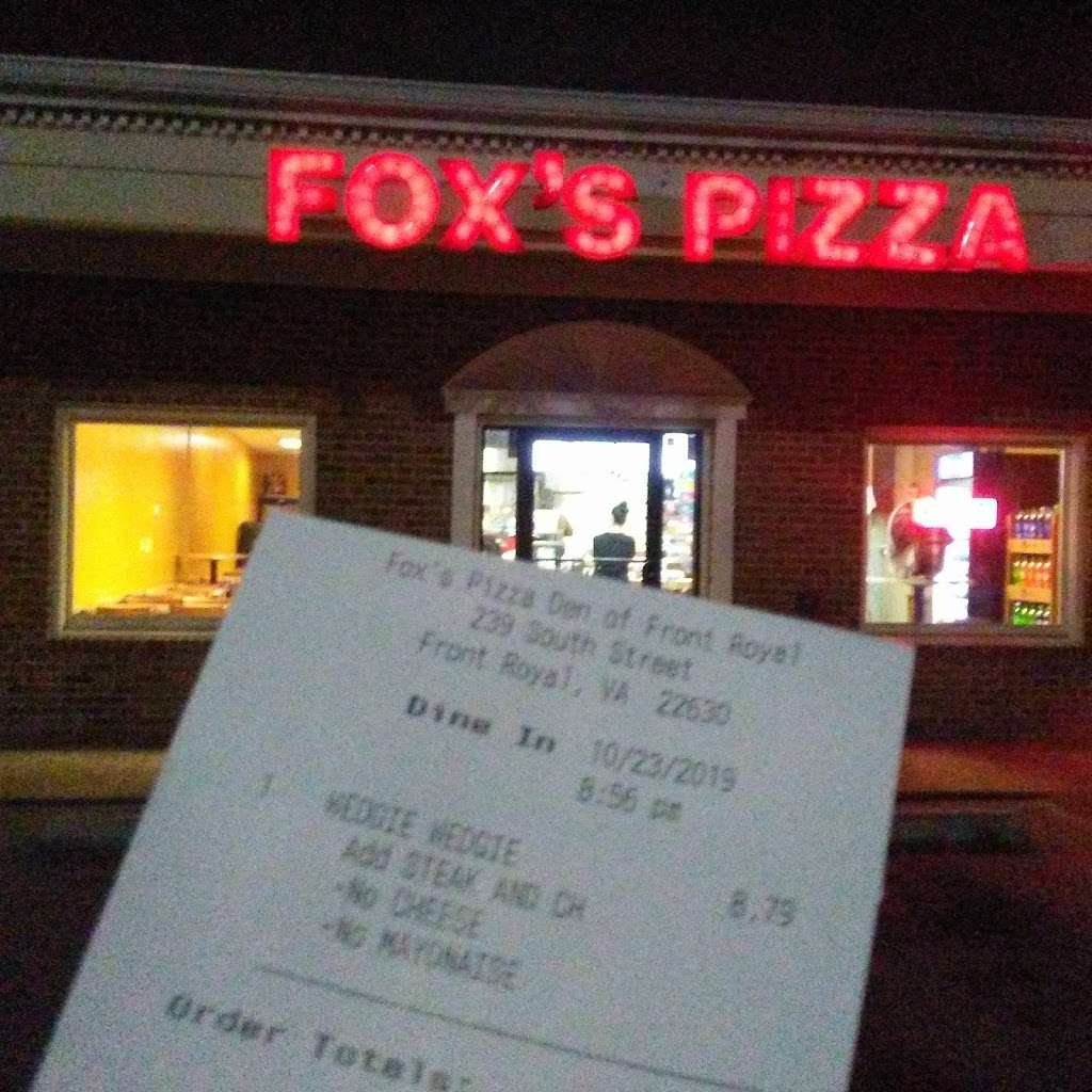 Front Royal Foxs Pizza Den | 239 South St, Front Royal, VA 22630, USA | Phone: (540) 635-2800