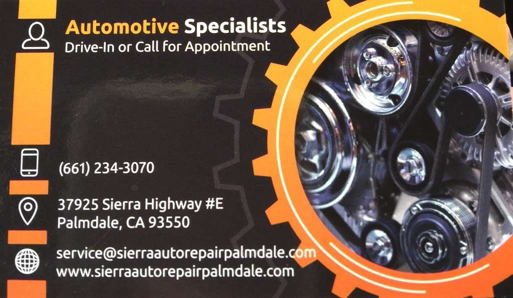 Sierra Auto Repair | 37925 Sierra Highway, #E, Palmdale, CA 93550 | Phone: (661) 234-3070