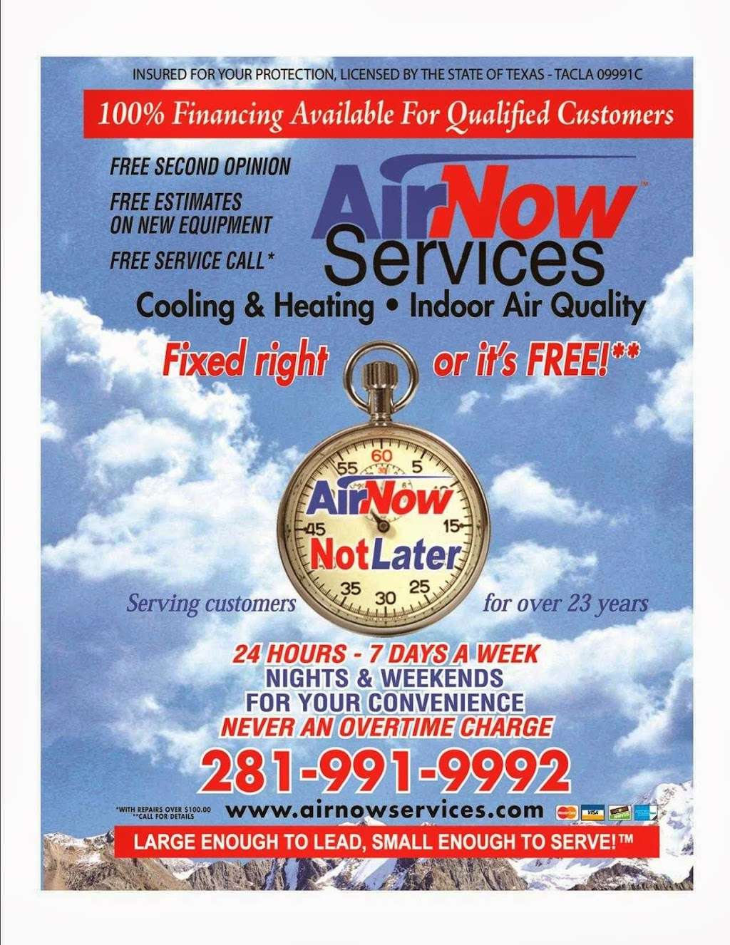 AirNow Services | 1622 Sawdust Rd A-5, The Woodlands, TX 77380 | Phone: (281) 681-2665