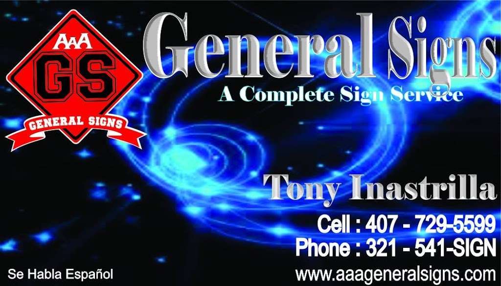 AAAGeneral Signs | 4160 Bald Eagle Dr, Kissimmee, FL 34746 | Phone: (407) 729-5599