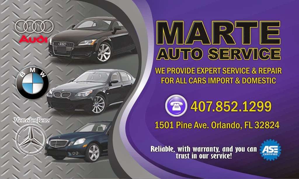Marte Auto Service & Tires LLC | 1501 Pine Ave, Orlando, FL 32824, USA | Phone: (407) 852-1299