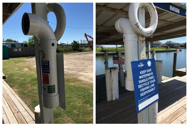 Monofilament Recovery and Recycling Bin | Chapman Point, Galveston, TX 77550, USA