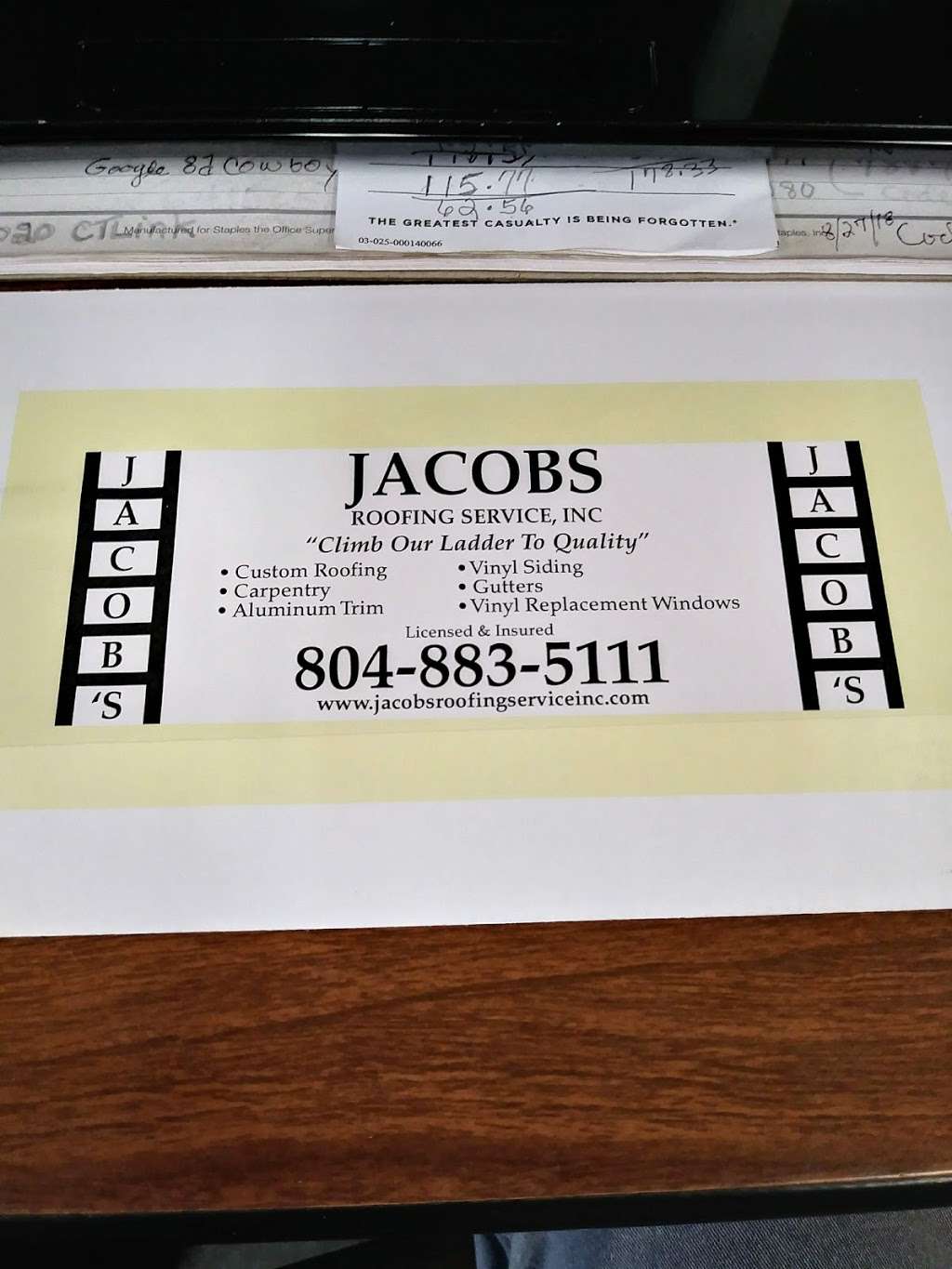 Jacobs Roofing Service Inc. | 16498 St Peters Church Rd, Montpelier, VA 23192, USA | Phone: (804) 883-5111