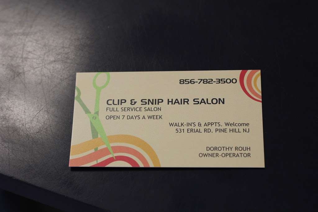 Clip & Snip Hair Salon | 6301, 531 Erial Rd, Pine Hill, NJ 08021, USA | Phone: (856) 782-3500