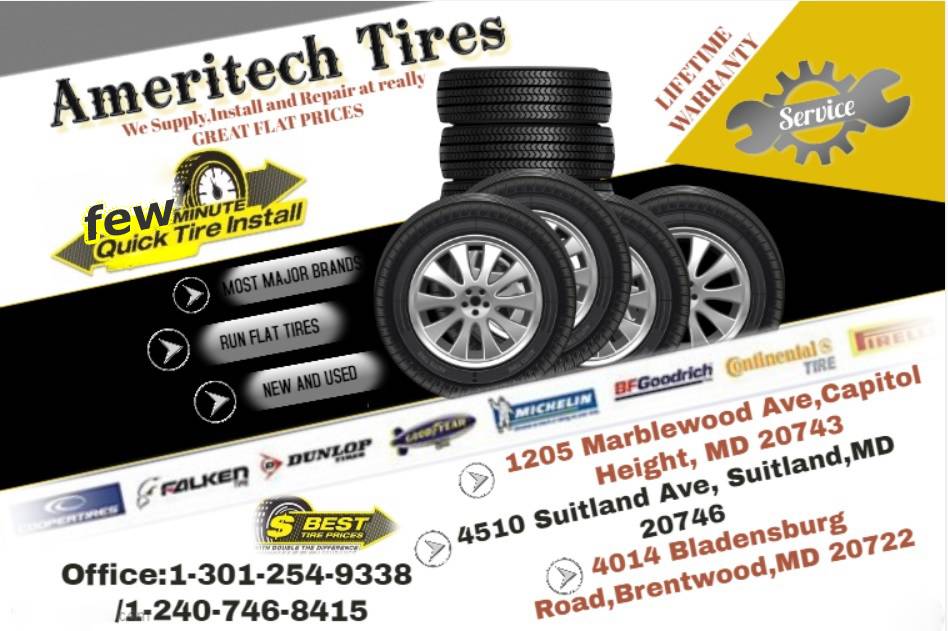 Ameritech Tires. New and Used Tires Shop near me | 4014 Bladensburg Rd, Cottage City, MD 20722, USA | Phone: (301) 254-9338