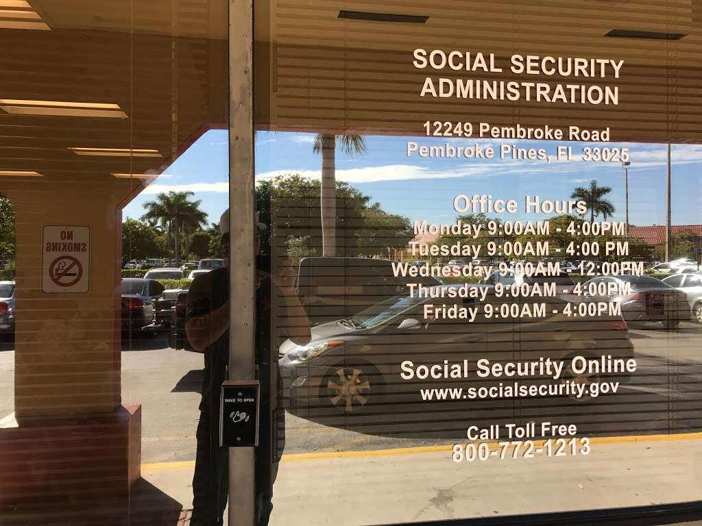 Social Security Administration | 12249 Pembroke Rd, Pembroke Pines, FL 33025, USA | Phone: (800) 772-1213