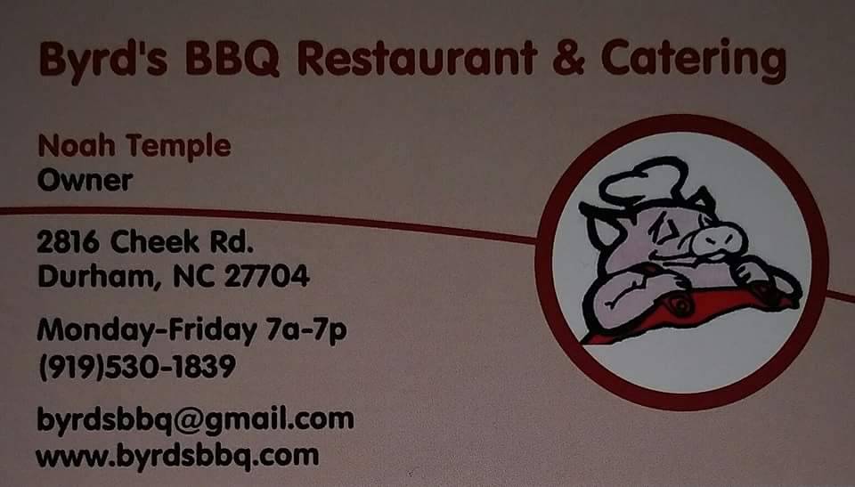 Byrds BBQ Restaurant & Catering | 2816 Cheek Rd, Durham, NC 27704, USA | Phone: (919) 530-1839