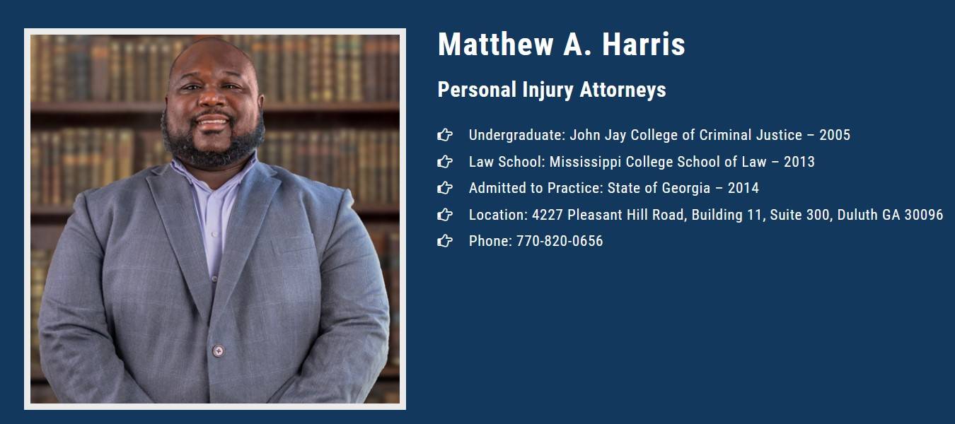 Matthew A Harris Injury Attorney | 1355 W Peachtree St NE Suite 1000, Atlanta, GA 30309, United States | Phone: (770) 820-0656