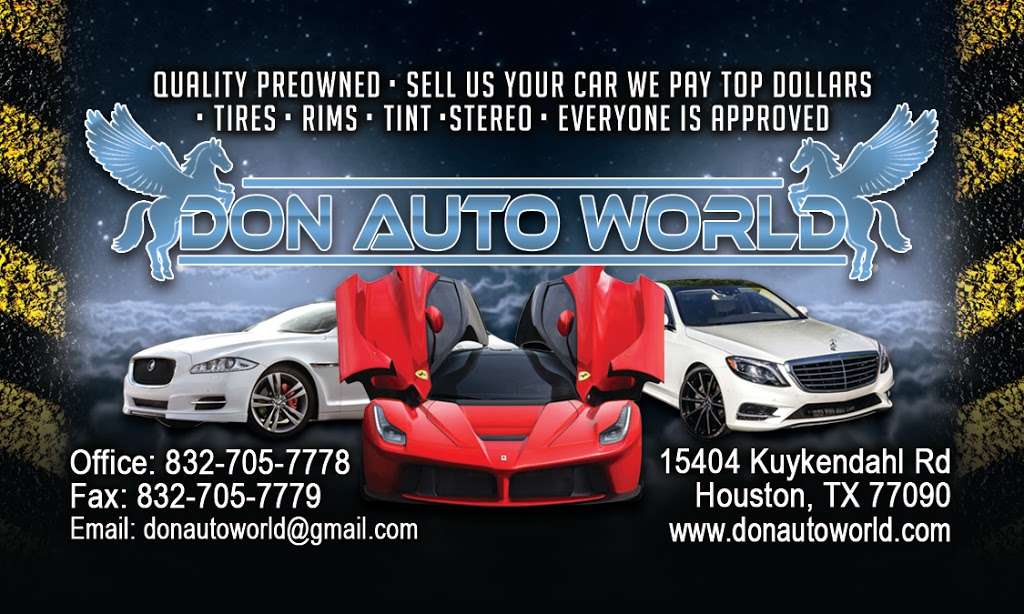 DON AUTO WORLD | 15404 Kuykendahl Rd, Houston, TX 77090, USA | Phone: (832) 705-7778