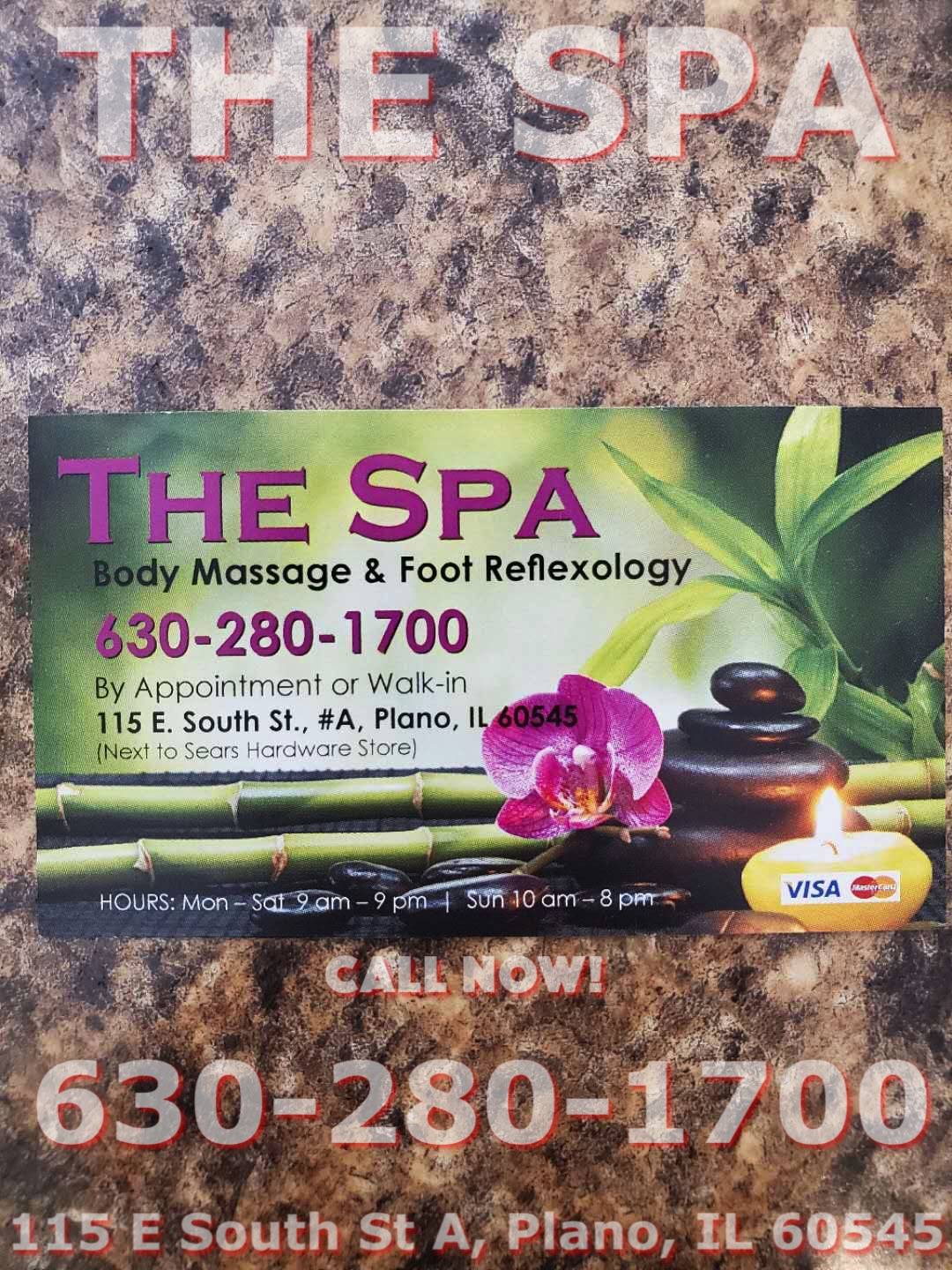 The Spa | 115 E South St Suite A, Plano, IL 60545, USA | Phone: (630) 280-1700