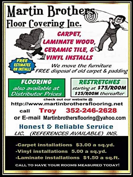 Martin Floor Covering, Inc. | 3651 SE 110th St, Belleview, FL 34420, USA | Phone: (352) 246-2628