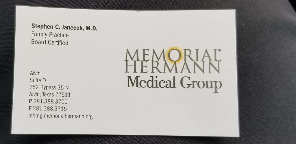 Dr. Stephen C. Janecek, MD | 252 Alvin Bypass suite d, Alvin, TX 77511, USA | Phone: (281) 489-8780