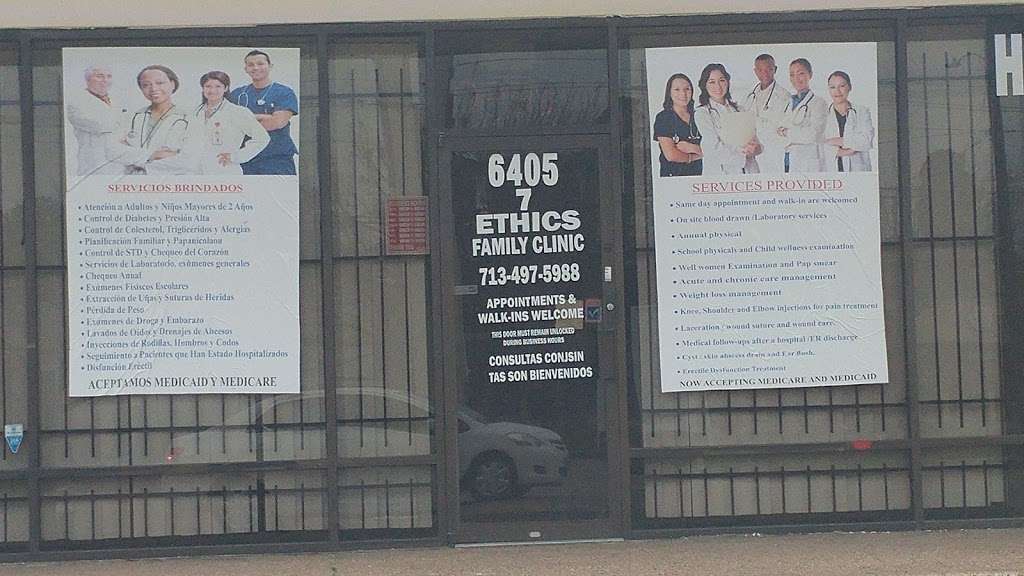 Ethics Family Clinic | 6405 Antoine Dr #7, Houston, TX 77091, USA | Phone: (713) 497-5988