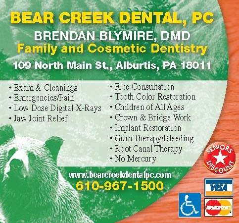 Bear Creek Dental, PC | 109 N Main St, Alburtis, PA 18011 | Phone: (610) 967-1500