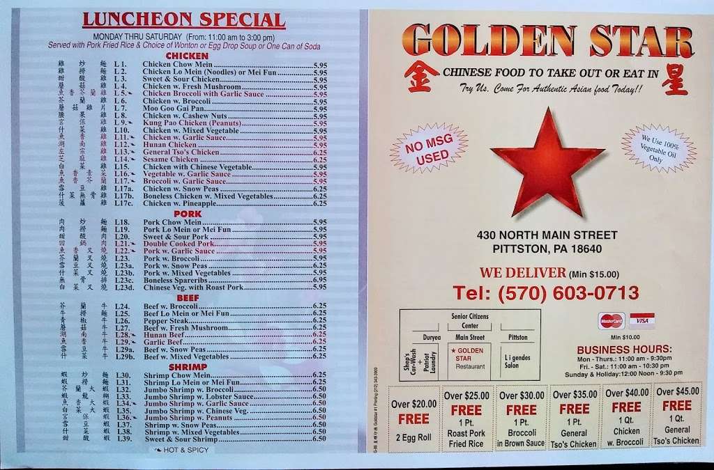 golden star chinese food near me