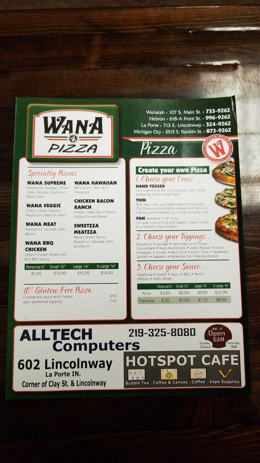WANA Pizza - Michigan City | 3515 S, Franklin St, Michigan City, IN 46360, USA | Phone: (219) 873-9262