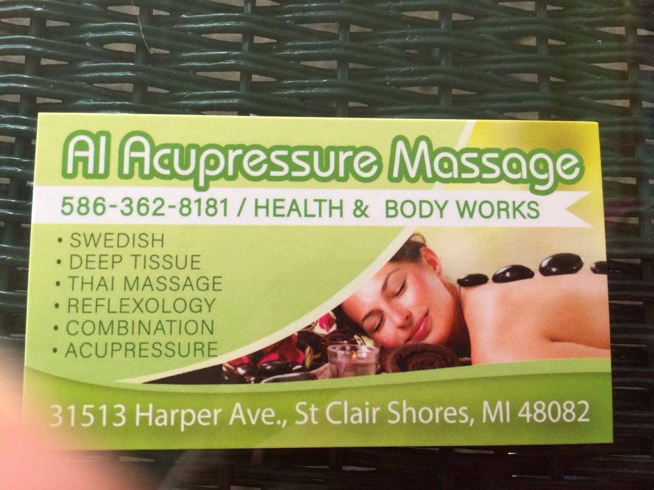 A1 Acupressure Massage | 31513 Harper Ave, St Clair Shores, MI 48082, United States | Phone: (586) 362-8181