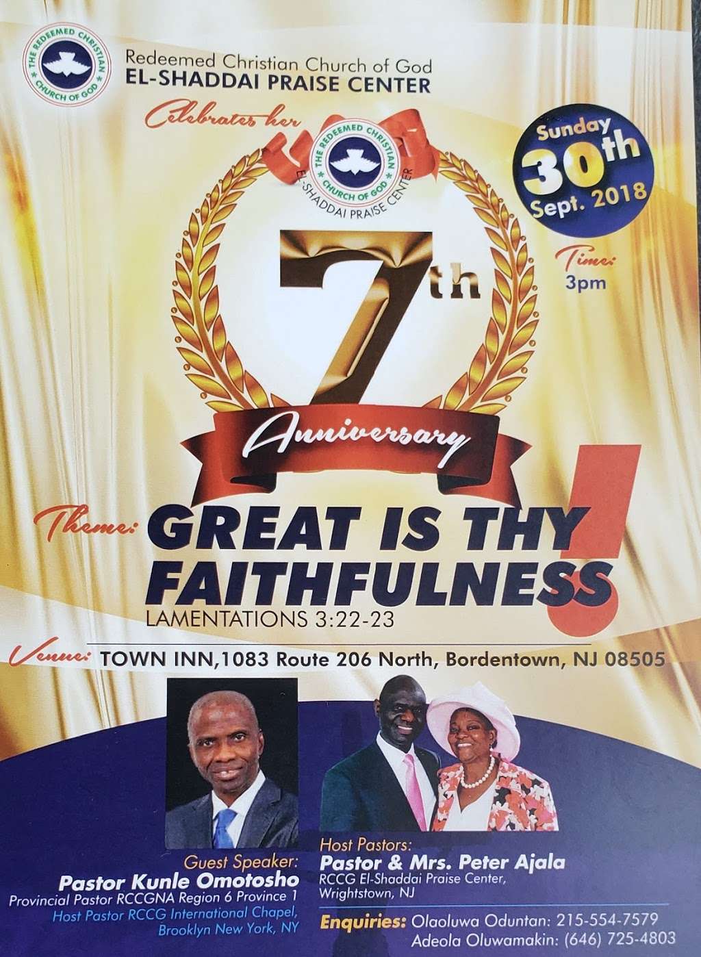 RCCG El Shaddai Praise Center | 2557 Saylors Pond Rd, Wrightstown, NJ 08562, USA | Phone: (732) 725-7478