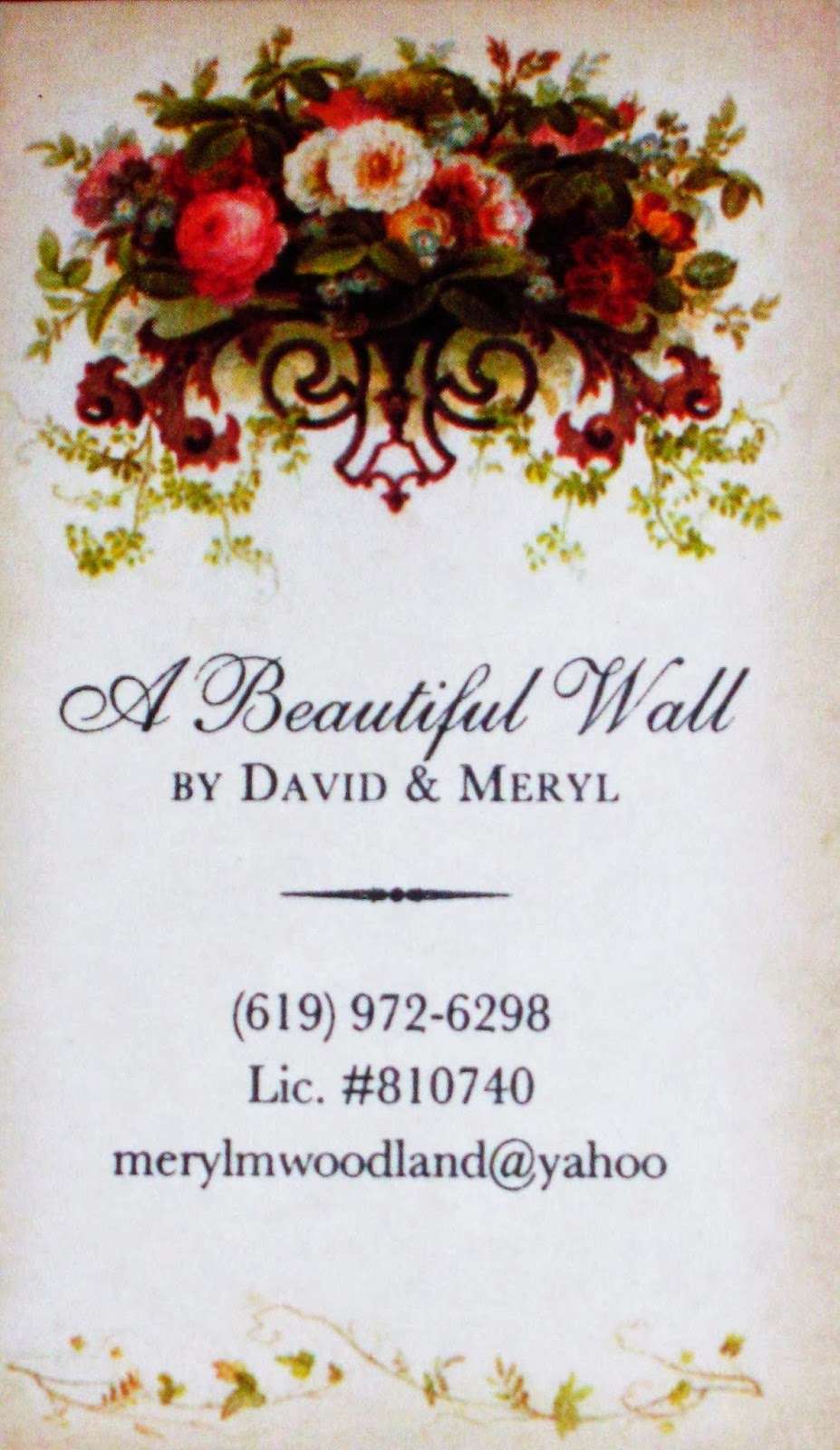 A Beautiful Wall by David & Meryl | 2802 Monarch St, San Diego, CA 92123, USA | Phone: (615) 970-9006