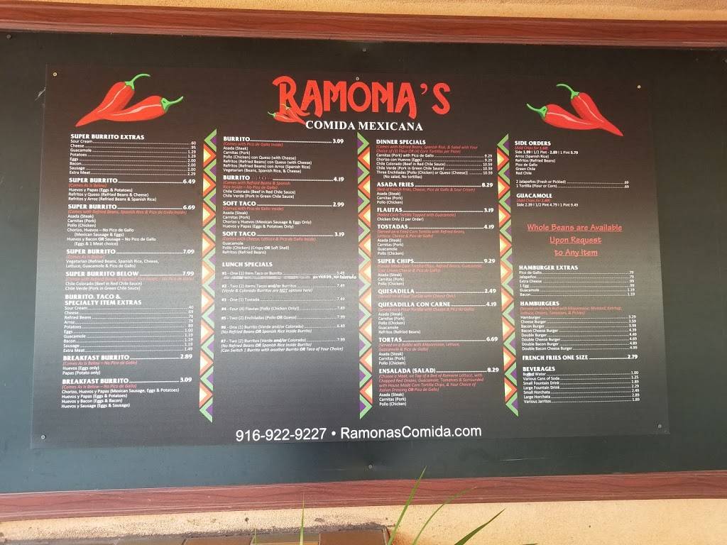 Ramonas | Comida Mexicana | 2251 Northgate Blvd # J, Sacramento, CA 95833, USA | Phone: (916) 922-9227