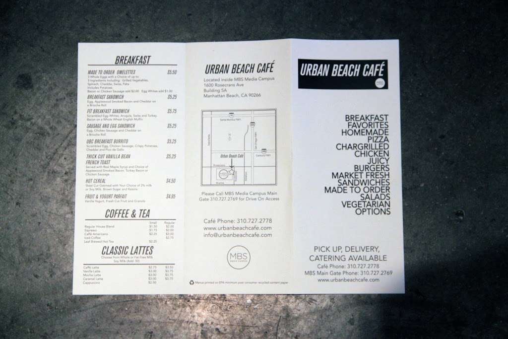 Urban Beach Café | 1600 Rosecrans Ave building 5a, Manhattan Beach, CA 90266 | Phone: (310) 727-2778