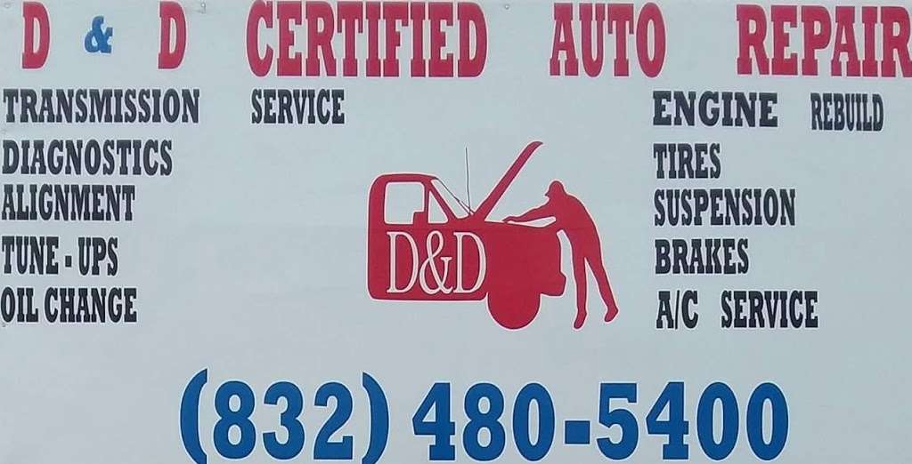 D&D Certified Auto Repair | 218 S Washington Ave, Cleveland, TX 77327, USA | Phone: (832) 480-5400