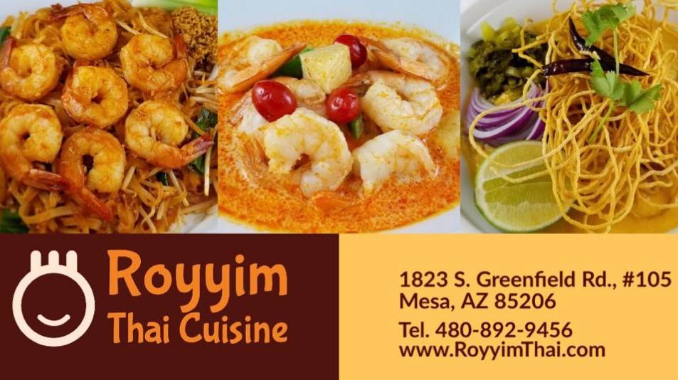 Royyim Thai Cuisine | 1823 S Greenfield Rd #105, Mesa, AZ 85206 | Phone: (480) 892-9456